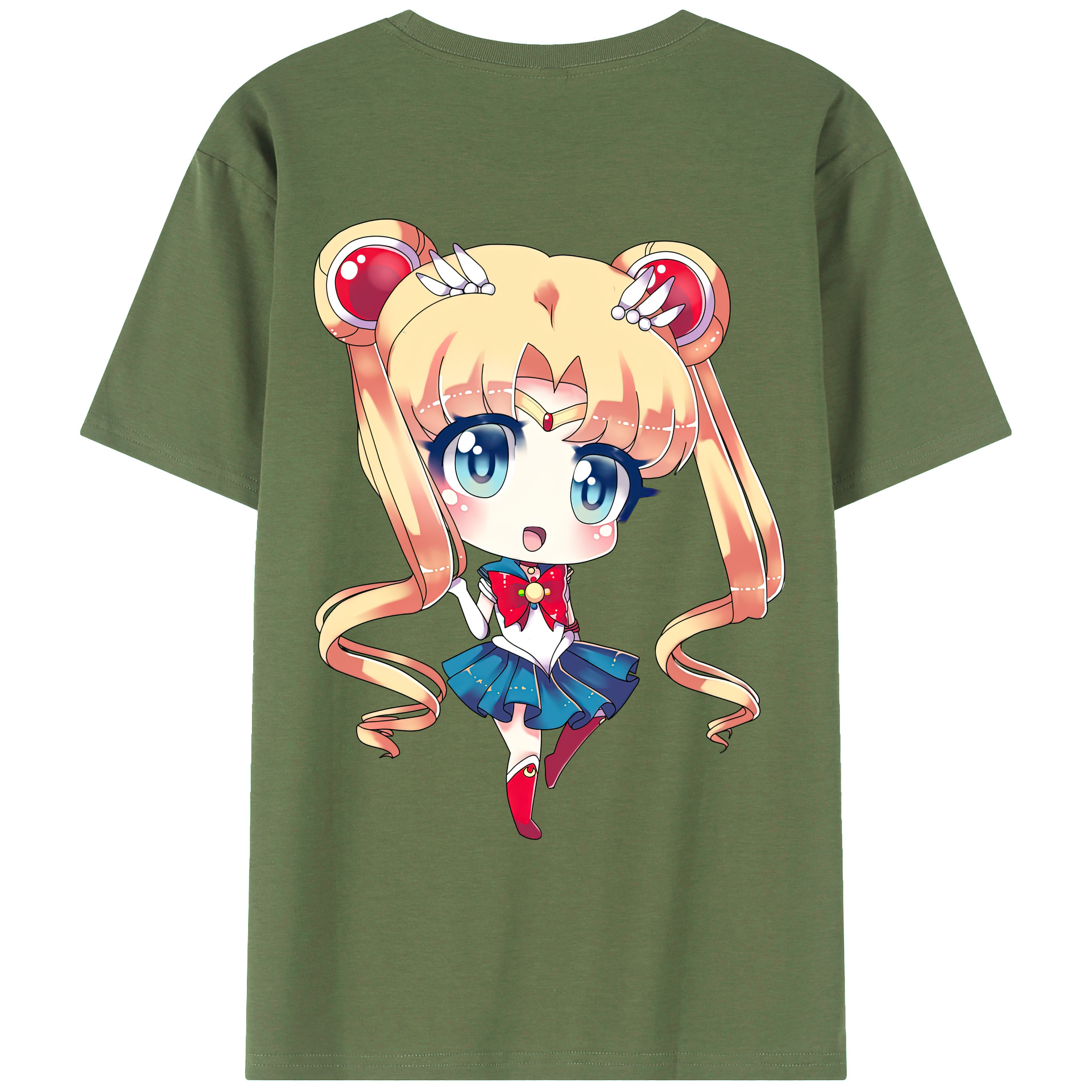（画像用） 美少女戦士セーラームーン 月野 うさぎ つきの うさぎ Sailor Moon Tsukino Usagi 綿100％ メンズ半袖Tシャツ（バックプリント） 通気性